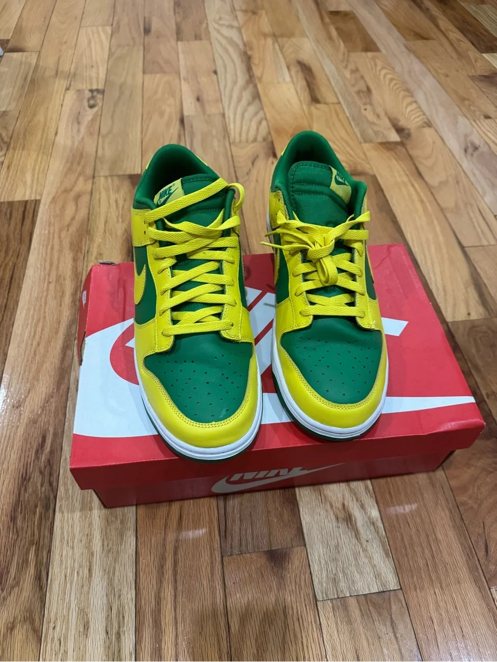 Nike Dunk Low Retro Reverse Brazil Apple Green Yellow Strike Size 13